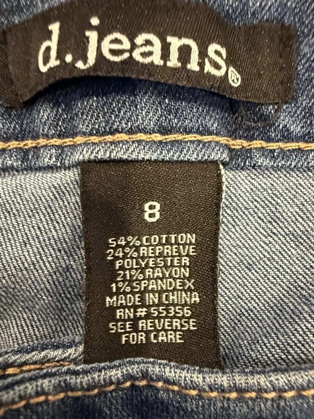 d. jeans Trouser Style Recycled Jeans Size 8 Soft Lived-In Denim